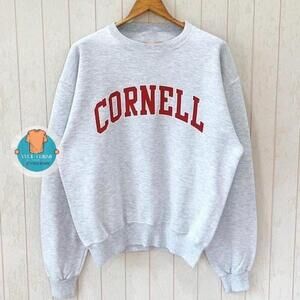 Cornell University Spell Out Y2K Campus Retro Fan Gift Sweatshirt